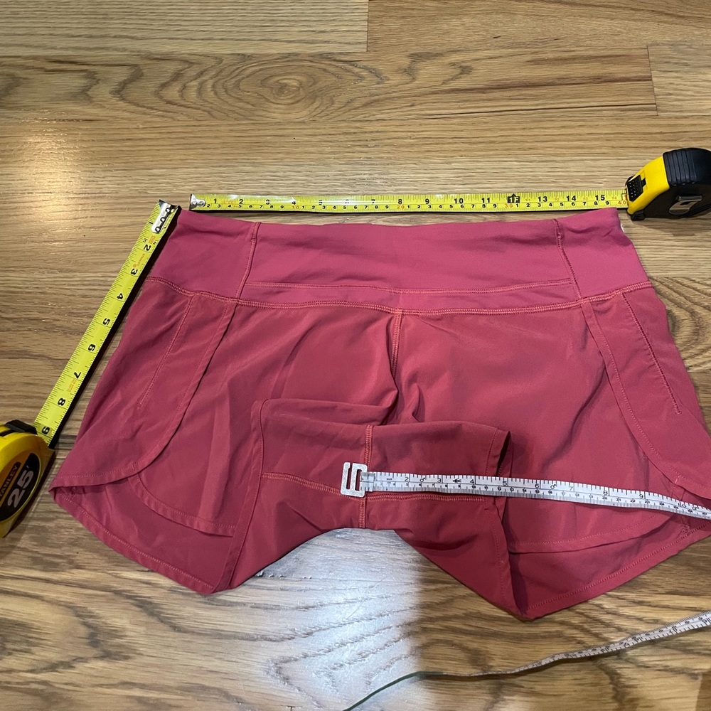 Soft red lululemon shorts